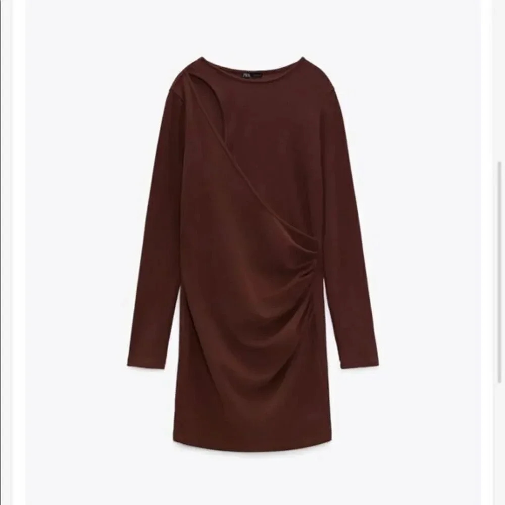 Zara CUT OUT PLEATED DRESS